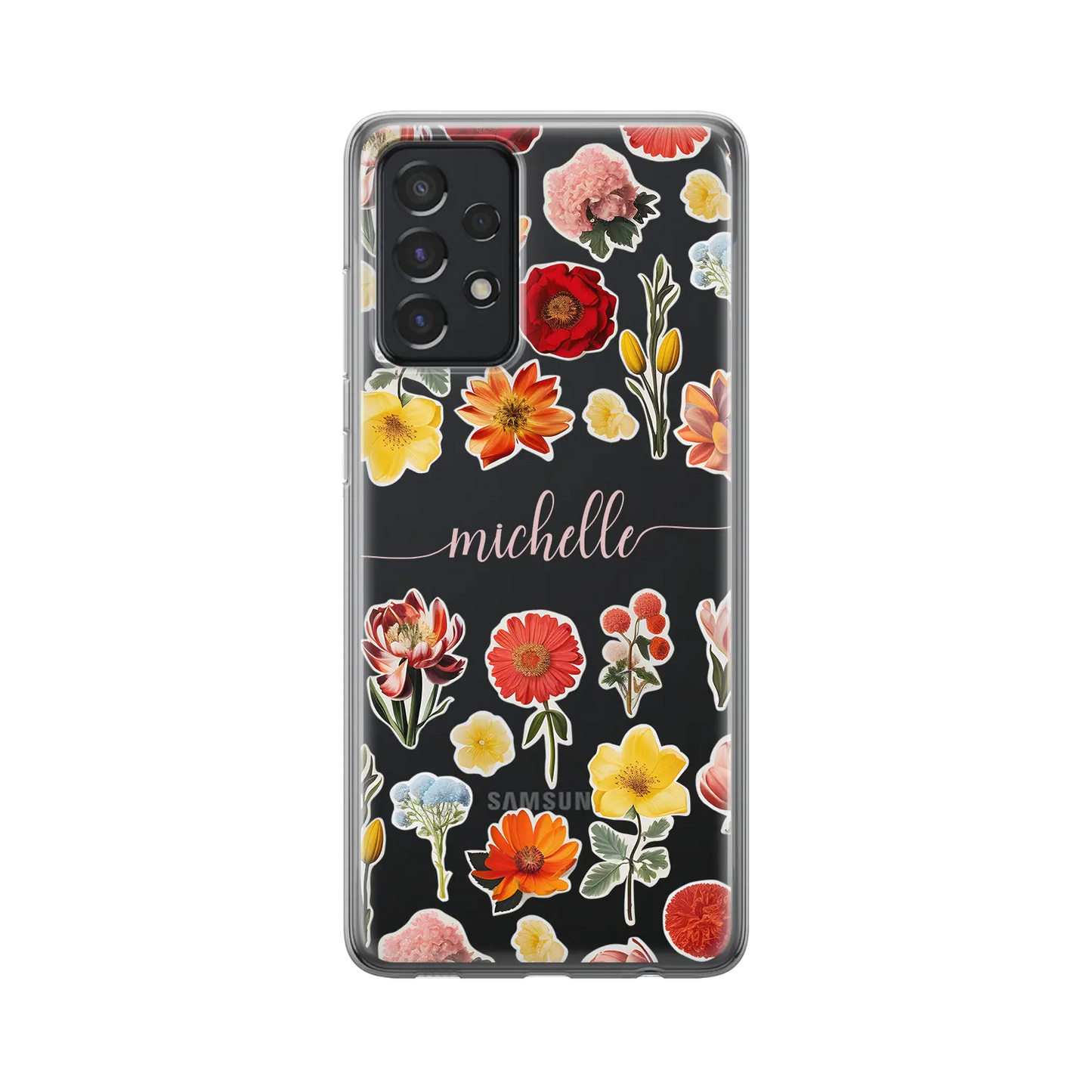 Blomsterklistermærker - Custom Galaxy A Case