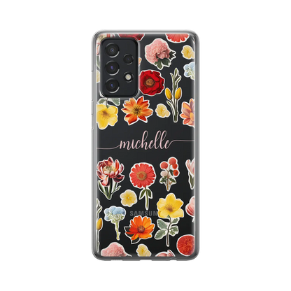 Blomsterklistermærker - Custom Galaxy A Case