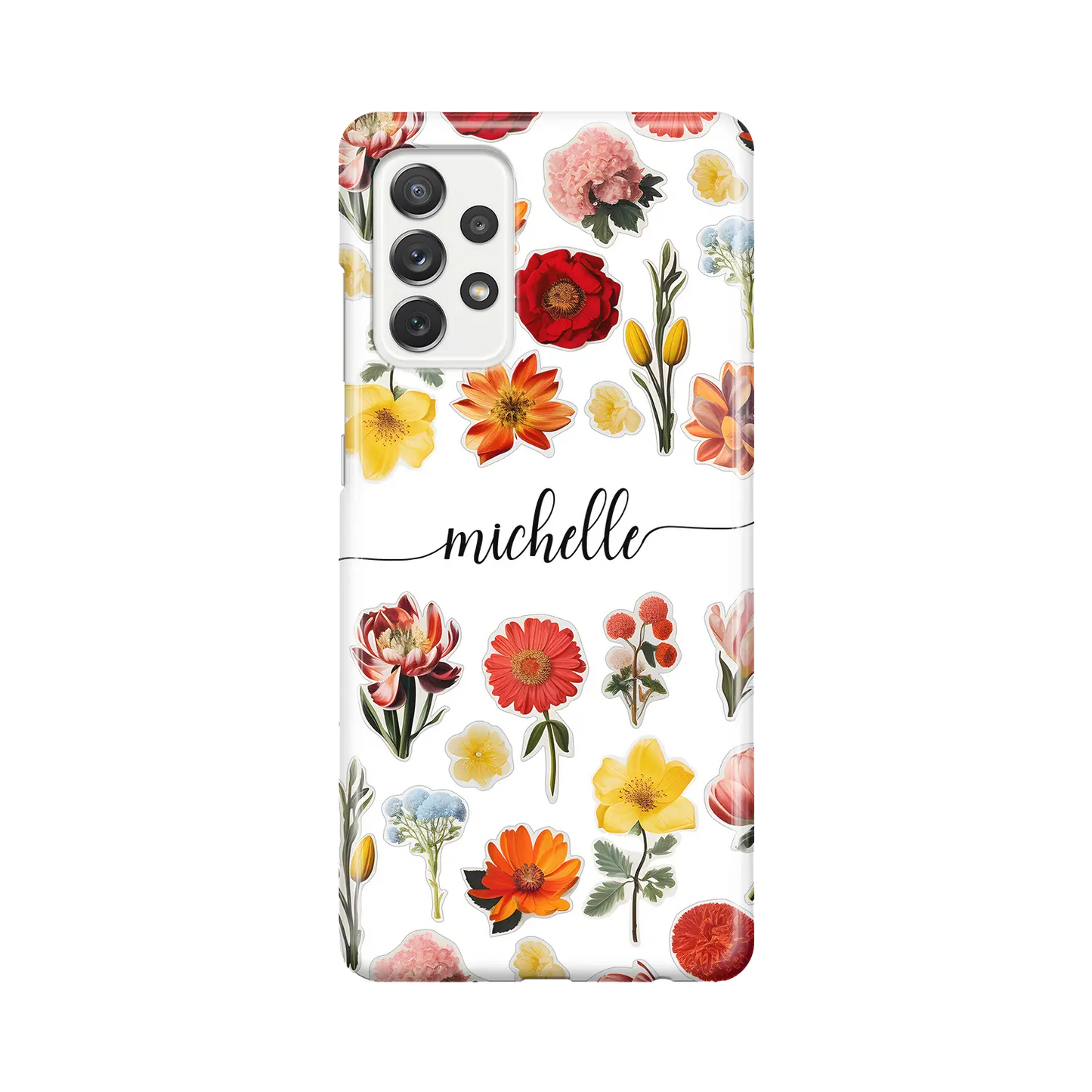 Blomsterklistermærker - Custom Galaxy A Case