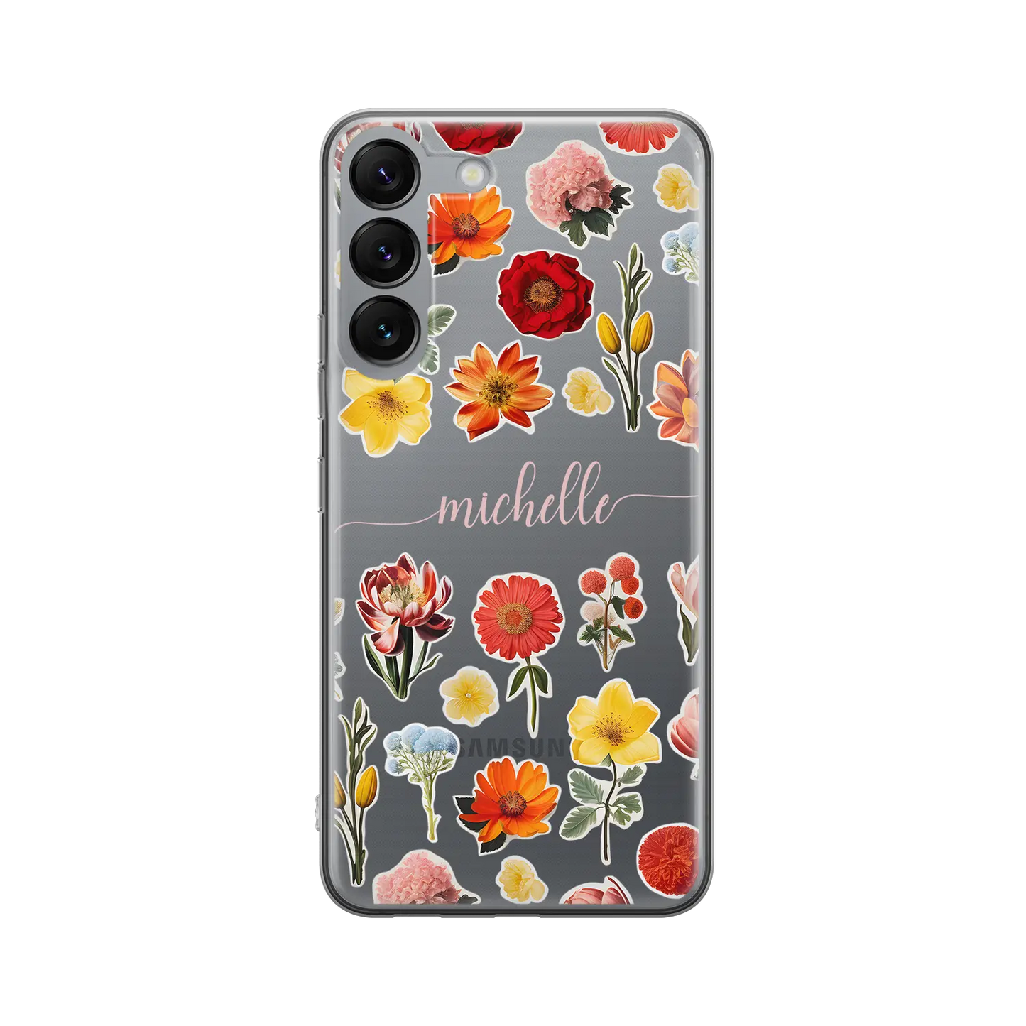 Blomsterklistermærker - Custom Galaxy S Case