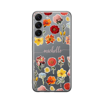 Blomsterklistermærker - Custom Galaxy S Case