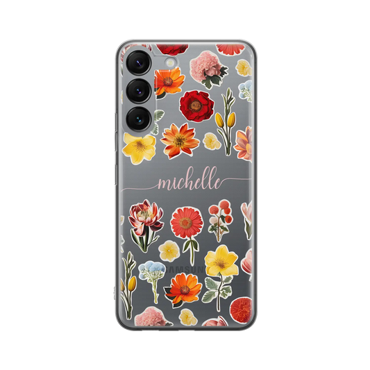 Blomsterklistermærker - Custom Galaxy S Case