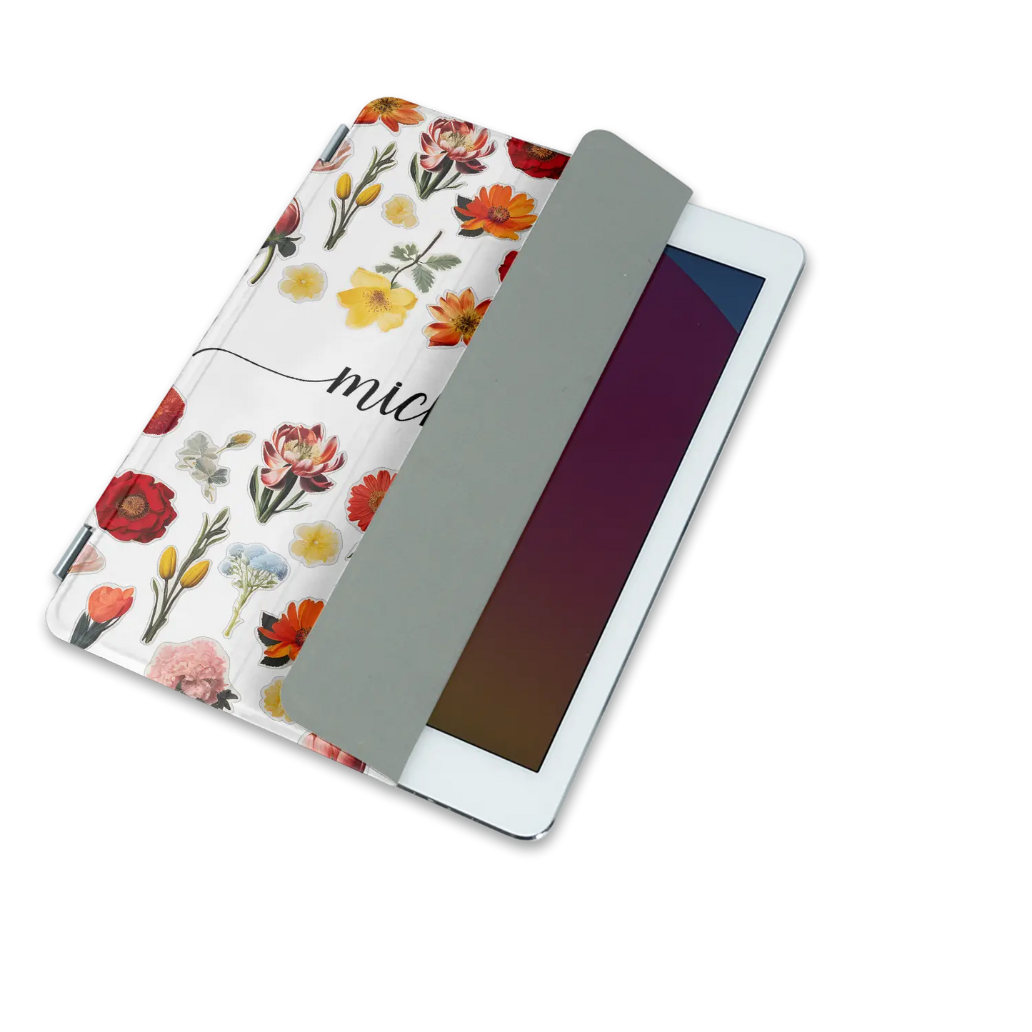 Blomsterklistermærker - Brugerdefineret iPad-etui